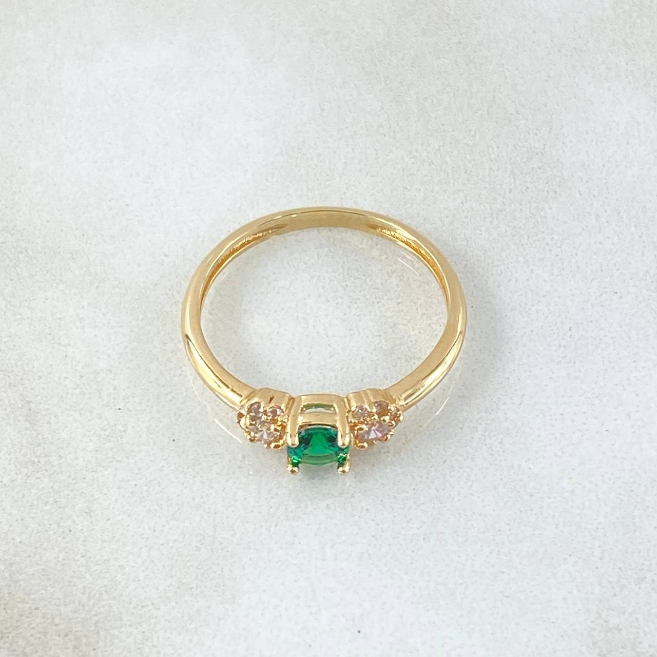 Solitaire Ring with Side Snowflakes 1.65gr / Size 6 1/2 / 18K Gold