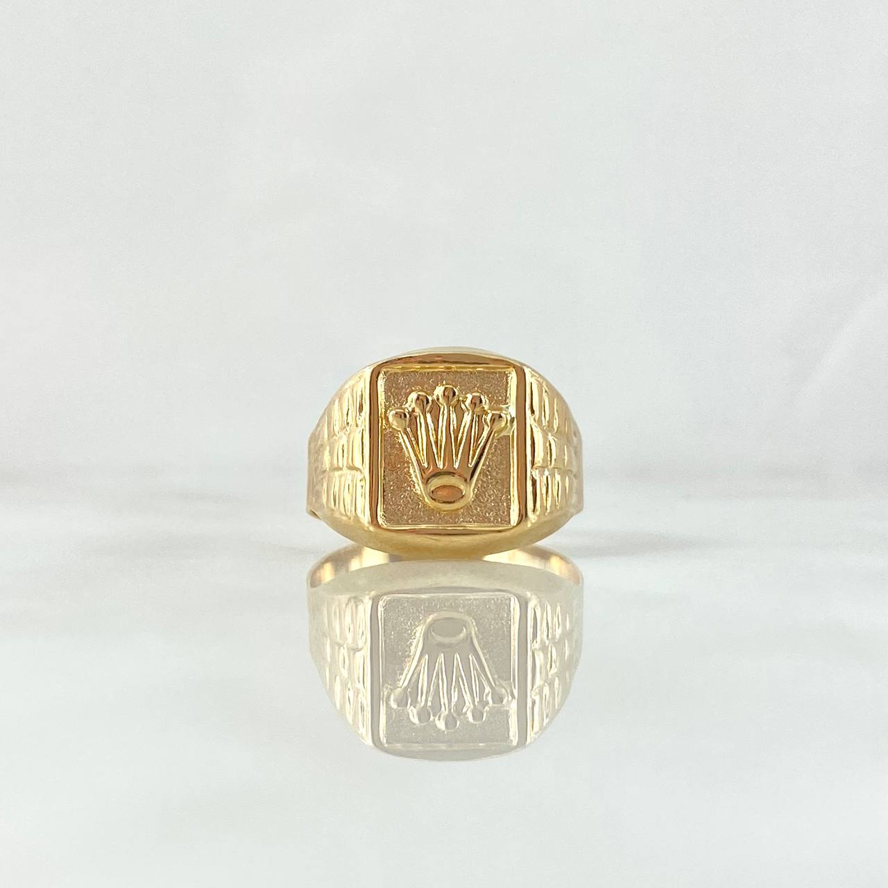 Anillo  Sello Corona Rectángulo RX 3.45gr / T9 1/4 / Oro Amarillo 18K *