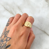 Anillo  Sello Corona Rectángulo RX 3.45gr / T9 1/4 / Oro Amarillo 18K *