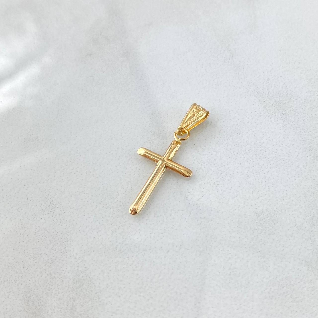 Pendant Flat Tips Cross 0.6gr / 2.7cm / Yellow Gold 18K Edged Charger *