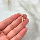 Pendant Flat Tips Cross 0.55gr / 2.7cm / Yellow Gold 18K Edged Charger ©