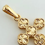 Clover Cross Pendant 4.45g / 1 1/2 in / Yellow Gold Nac.Esp 18K $