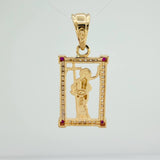 Dije Jesus Cruz 2.45gr / 1 in / Dos Oros Amarillo Blanco 18K &