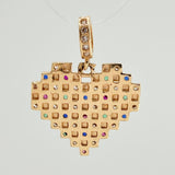 Dije Cuadricula Corazon 2.05gr / 3/4 in / Oro Amarillo 18K &