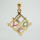 Dije Cuadro Love 1.8gr / 1 in / Oro Amarillo 18K &
