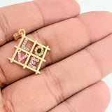 Dije Cuadro Love 1.8gr / 1 in / Oro Amarillo 18K &