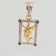 Dije Jesus Resucitado 2.25gr / 1 in / Dos Oros Amarillo Blanco 18K &