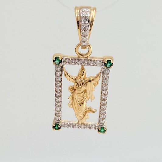Dije Jesus Resucitado 2.25gr / 1 in / Dos Oros Amarillo Blanco 18K &