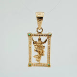 Dije Jesus Resucitado 2.25gr / 1 in / Dos Oros Amarillo Blanco 18K &