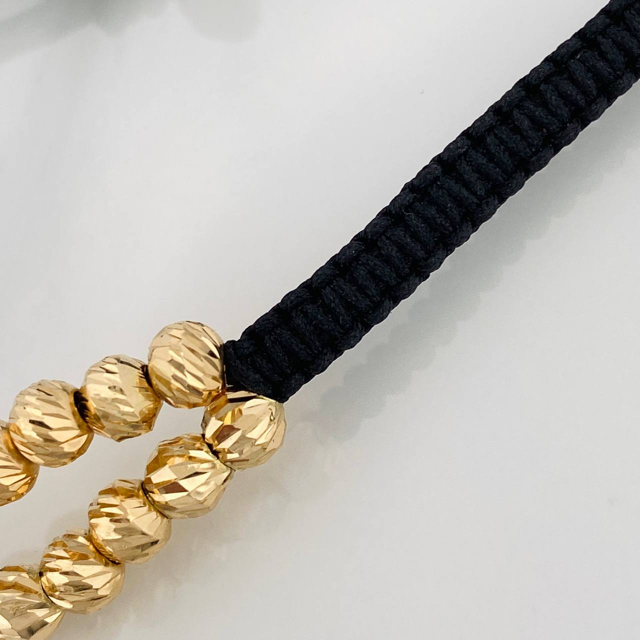 Pulsera Tejida Negra Virgen Guadalupe 5gr / Tres Oros 18K %
