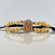 Pulsera Tejida Negra Virgen Guadalupe 5gr / Tres Oros 18K %