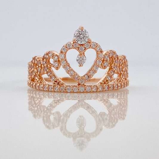 Crown Hearts Ring 2.6gr / T5 3/4 / 18K Rose Gold %