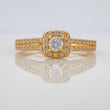 Anillo Halo Cuadrado 2.45gr / T6 / Oro Amarillo 18K %