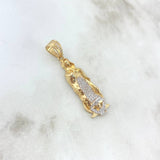 Pendant Virgin Guadalupe 5.55gr / 4.2cm / White Zircons Two-tone Yellow and White Gold