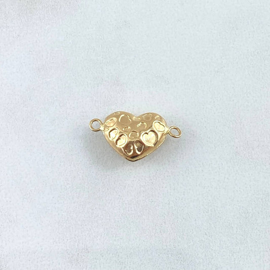 Charm Carved Heart 0.75gr / 1.8cm / Embossed Die-cut 18K Yellow Gold *