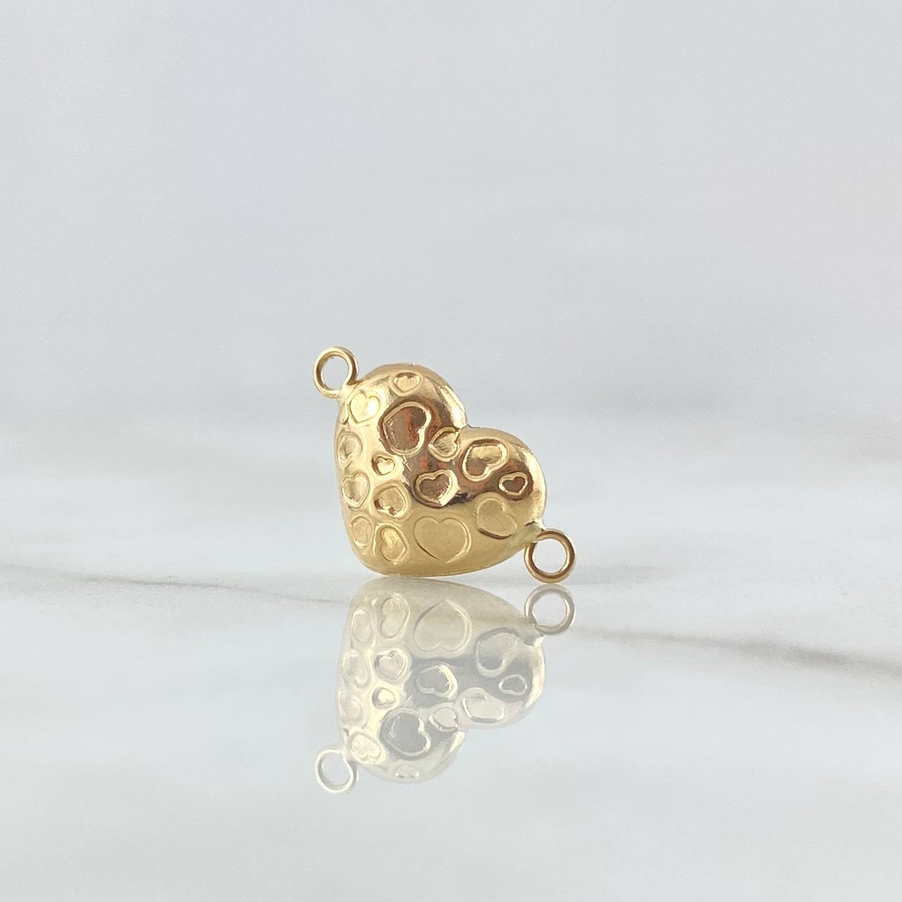 Charm Carved Heart 0.75gr / 1.8cm / Embossed Die-cut 18K Yellow Gold *