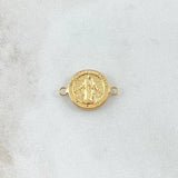 Charm Virgen Milagrosa 0.8gr / 1.2cm-1.8cm / Textured Circle 18K Yellow Gold *