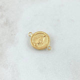 Charm Virgen Milagrosa 0.8gr / 1.2cm-1.8cm / Textured Circle 18K Yellow Gold *