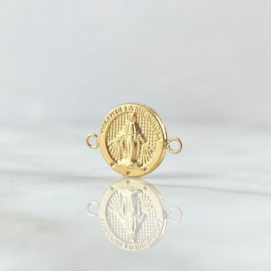 Charm Virgen Milagrosa 0.85gr / 1.7cm / Textured Circle 18K Yellow Gold