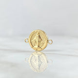 Charm Virgen Milagrosa 0.8gr / 1.2cm-1.8cm / Textured Circle 18K Yellow Gold *