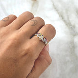 Tiara Ring 2.95gr / Size 7 1/2 / Colored Zircons 18K Yellow Gold