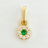 Set Circular Topos + Dije 1.4gr / 1/2 in / 5mm Oro Amarillo 18K ©