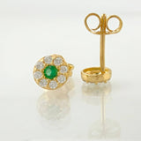 Set Circular Topos + Dije 1.4gr / 1/2 in / 5mm Oro Amarillo 18K ©