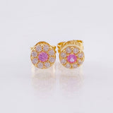 Set Circular Topos + Dije 1.45gr / 1/2 in / 5mm Oro Amarillo 18K ©