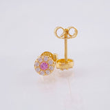 Set Circular Topos + Dije 1.45gr / 1/2 in / 5mm Oro Amarillo 18K ©