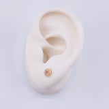 Set Circular Topos + Dije 1.45gr / 1/2 in / 5mm Oro Amarillo 18K ©