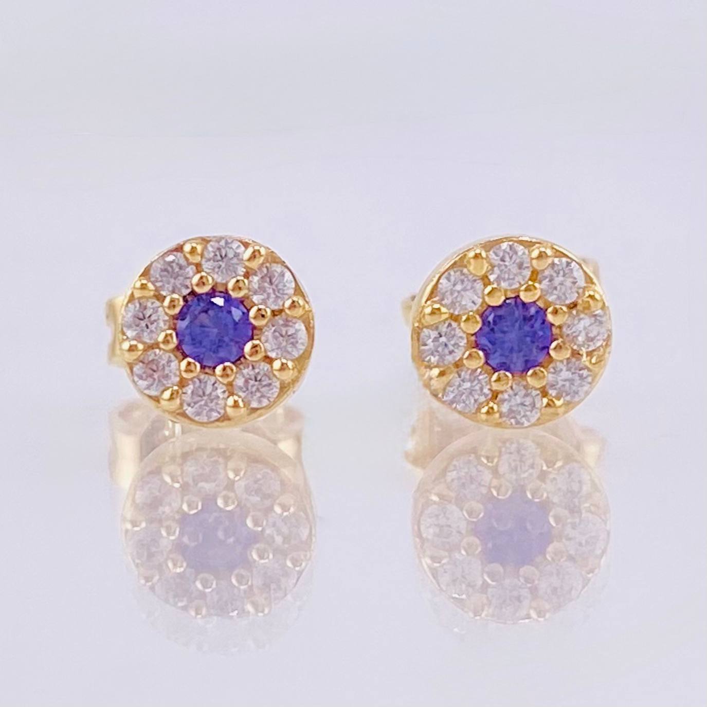 Set Circular Topos + Dije 1.5gr / 1/2 in / 5mm Oro Amarillo 18K ©