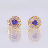 Set Circular Topos + Dije 1.5gr / 1/2 in / 5mm Oro Amarillo 18K ©