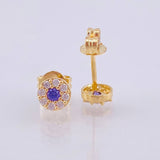 Set Circular Topos + Dije 1.5gr / 1/2 in / 5mm Oro Amarillo 18K ©