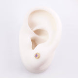 Set Circular Topos + Dije 1.5gr / 1/2 in / 5mm Oro Amarillo 18K ©