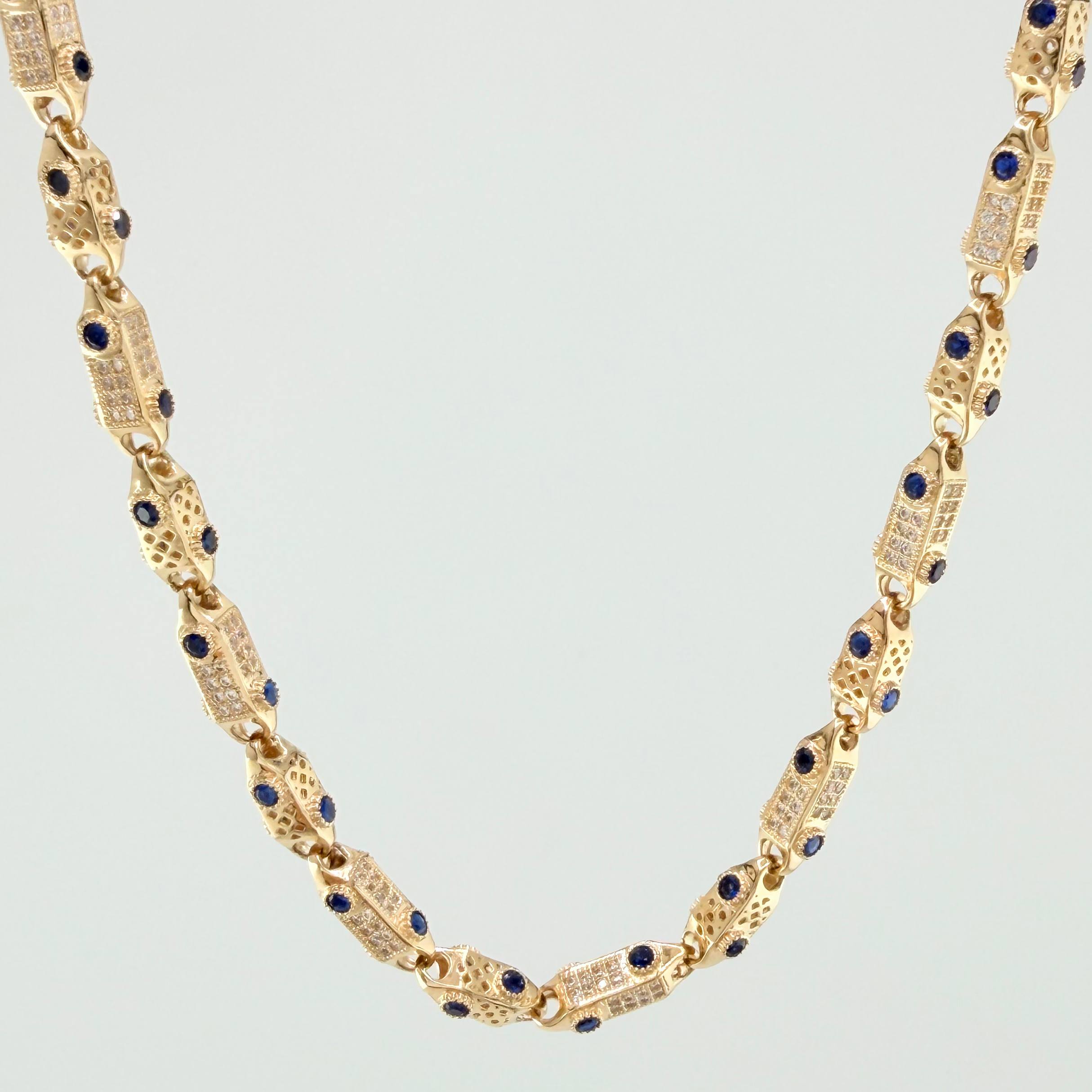 Rustic Chain with Three-Dimensional Cylinders 54.1gr / 25 1/2 in / 4mm Yellow Gold Nac.Esp. 18K ©