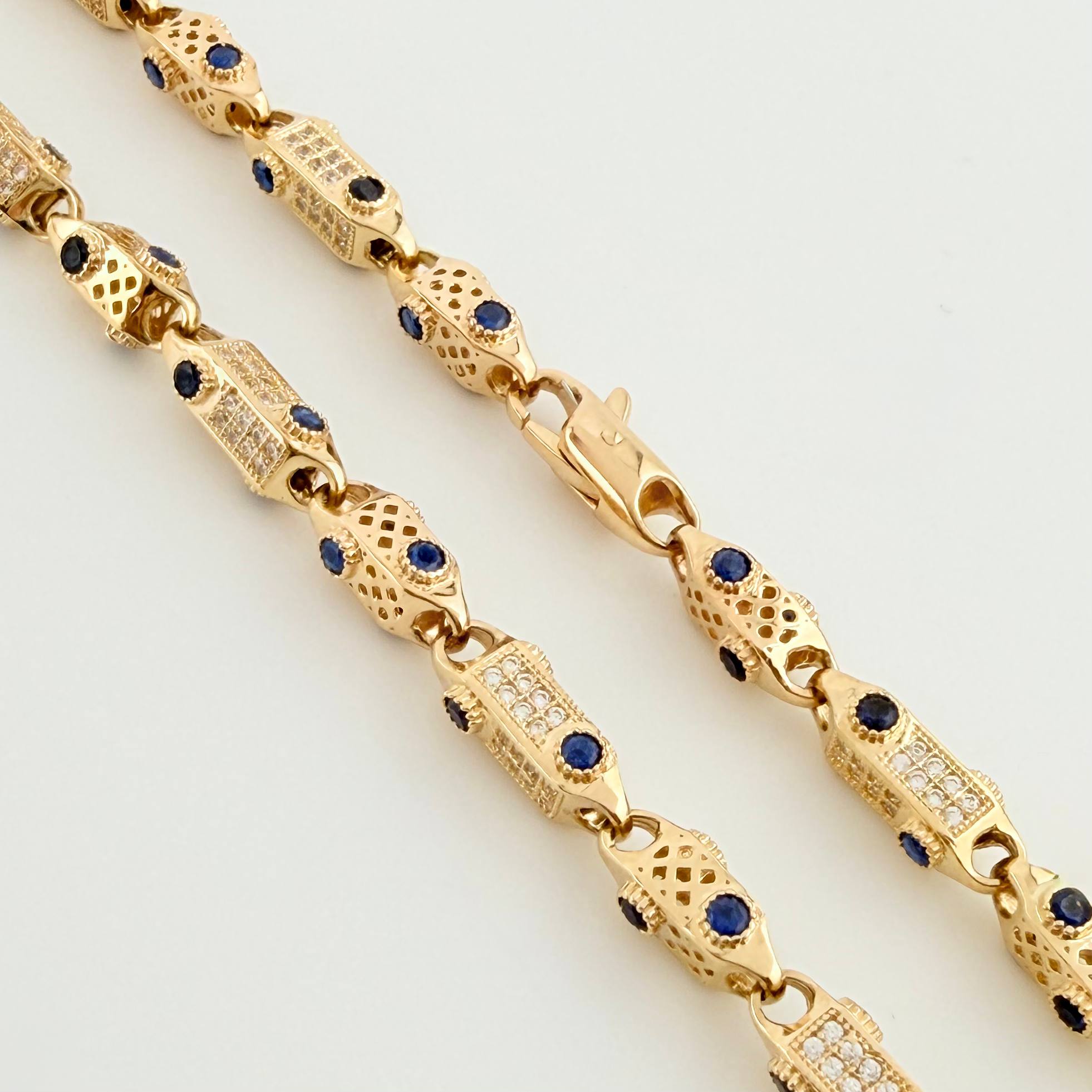 Rustic Chain with Three-Dimensional Cylinders 54.1gr / 25 1/2 in / 4mm Yellow Gold Nac.Esp. 18K ©