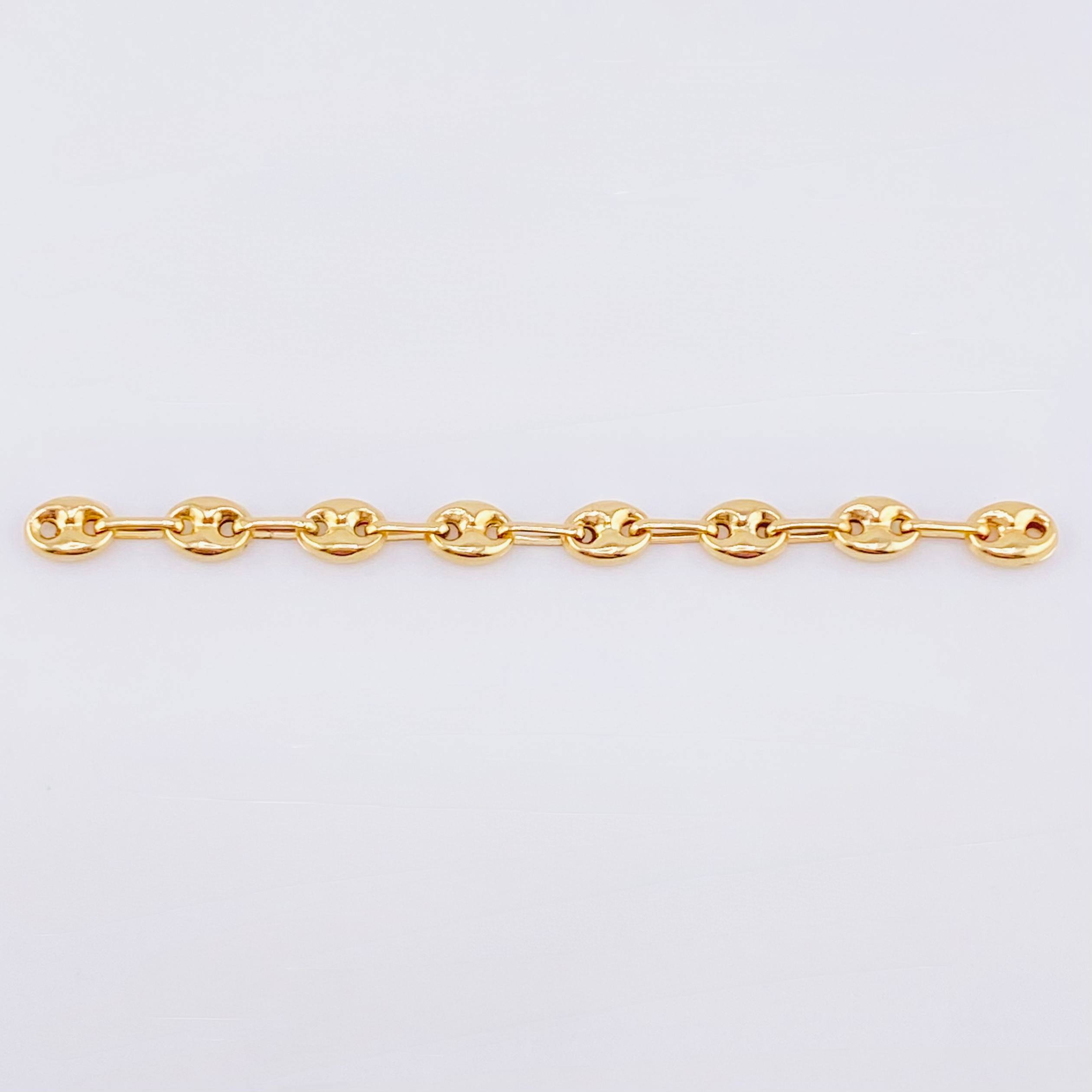 Herraje Retazo GC 8 Eslabones 0.65gr / 2 1/4 in / 4.2mm Oro Amarillo 18K *
