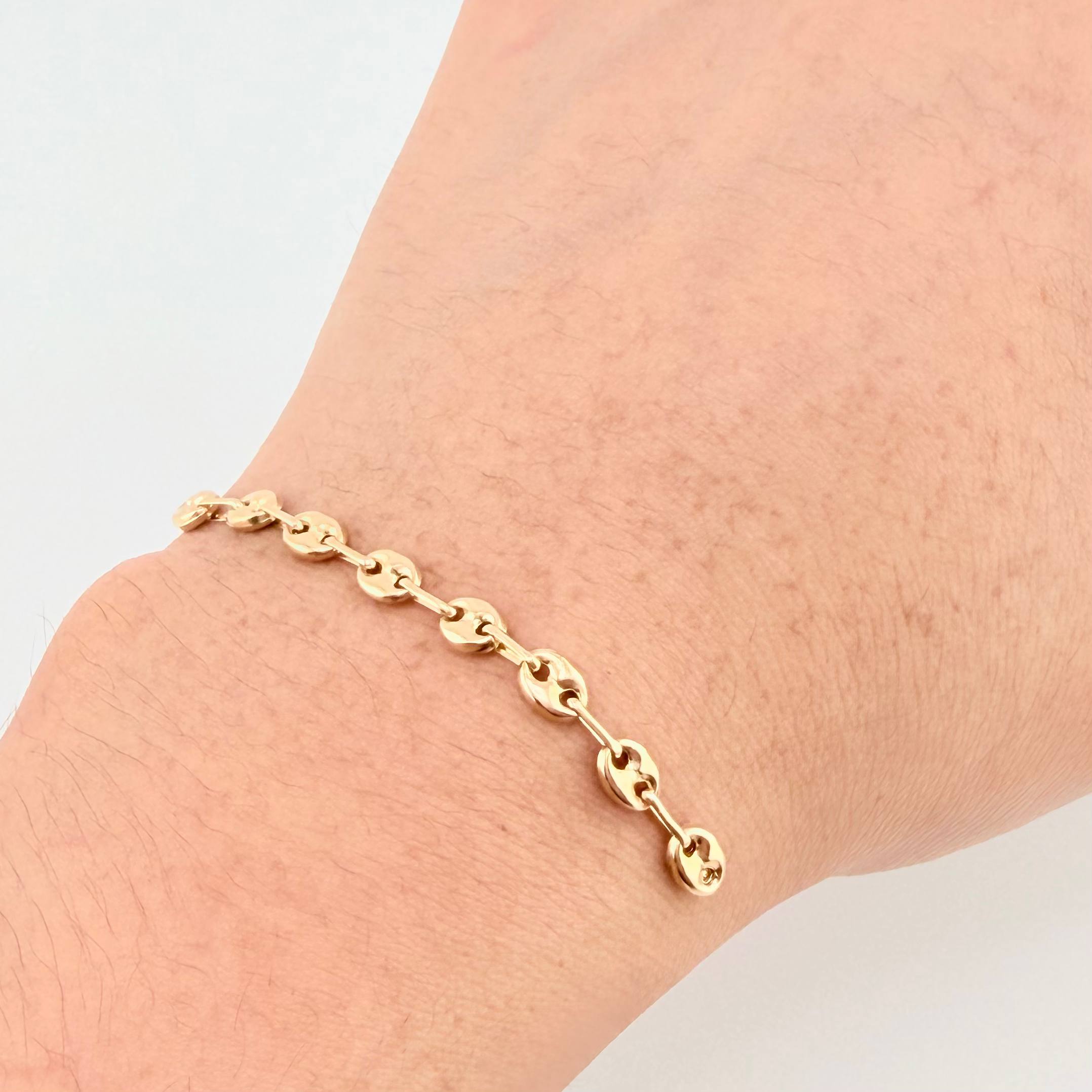 Herraje Retazo GC 8 Eslabones 0.65gr / 2 1/4 in / 4.2mm Oro Amarillo 18K *
