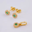 Set Circular Topos + Dije 1.4gr / 1/2 in / 5mm Oro Amarillo 18K ©