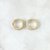Hoop Earrings Translucent Hoops 3.3gr / 1.3cm / White Zircons 18K Yellow Gold ©