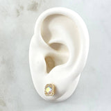 Topos Halo Translucido 2.45gr / 7.5mm Circones Blancos Oro Amarillo 18K ©