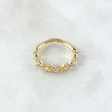 Anillo Cruces Multiples 2.25gr / T6 / Circones Blancos Oro Amarillo 18K ©