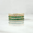 Triple Churumbela Ring 4.55gr / Size 5 3/4 / White Zircons Green Yellow Gold 18K ©