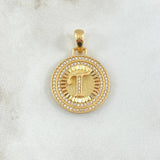 Pendant Letter T Medal 4.6gr / 3.1cm / White Zirconia 18K Yellow Gold ©