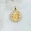 Dije Medalla Letra N 4.85gr / 3.1cm / Circones Blancos Oro Amarillo 18K ©