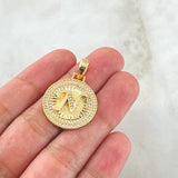 Dije Medalla Letra N 4.75g / 1 1/4 in Oro Amarillo 18K