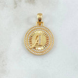 Pendant Letter A Medal 4.35gr / 3.1cm / White Zircons 18K Yellow Gold ©