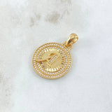 Pendant Letter A Medal 4.6gr / 3cm / White Zircons 18K Yellow Gold