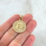 Pendant Letter A Medal 4.6gr / 3cm / White Zircons 18K Yellow Gold