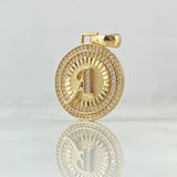 Pendant Letter A Medal 4.35gr / 3.1cm / White Zircons 18K Yellow Gold ©